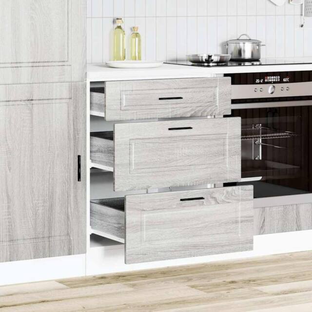 Berkfield Home Kitchen Base Cabinet Porto Grey Sonoma Engineered Wood - image 1