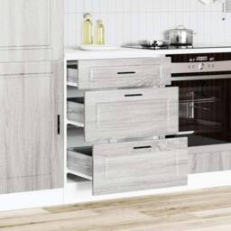 Berkfield Home Kitchen Base Cabinet Porto Grey Sonoma Engineered Wood - thumbnail 1