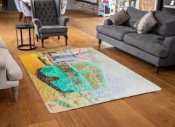 Benjamin Tate Design London Bus Green Front Rug in Natural - Size: Large - thumbnail 2
