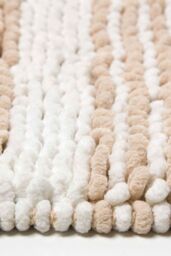 Homescapes Chenille Stripe Bath Mat 100% Cotton, 50 x 80 cm in Natural - thumbnail 3