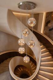 Living and Home Modern Six-Head Pendant Light Chandelier in Silver - thumbnail 1