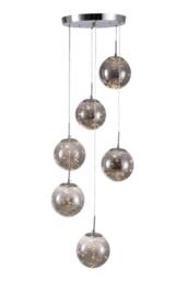 Living and Home Modern Six-Head Pendant Light Chandelier in Silver - thumbnail 4