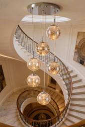Living and Home Modern Six-Head Pendant Light Chandelier in Silver - thumbnail 2