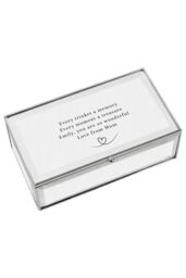 Personalised Memento Company Women's Personalised Heart Mirrored Jewellery Box in Metallic Silver