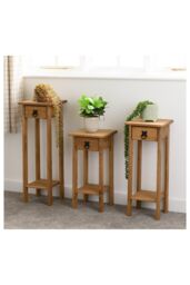 Seconique Corona Plant Stands (Set of 3) in Natural - thumbnail 1