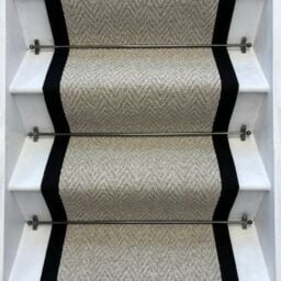 RainbowHome Andes Stair Runner With 100% Cotton Black Border in Grey - Size: 70 cm x 650 cm - thumbnail 1