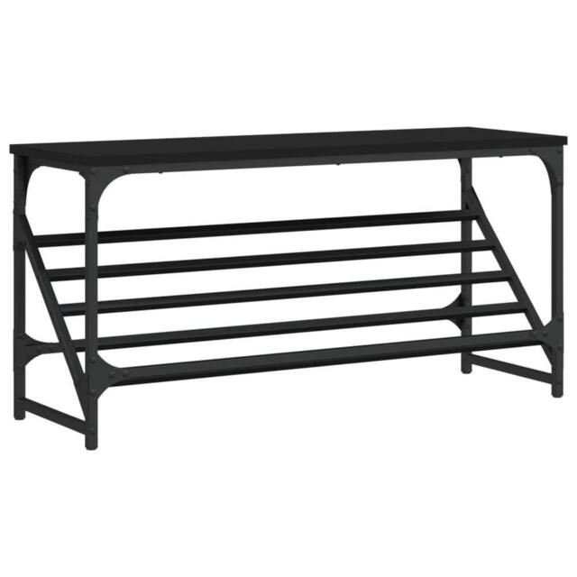 Berkfield Home Shoe Rack Black 90x30x45 cm Engineered Wood - Size: 90 x 30 x 45 cm - image 1