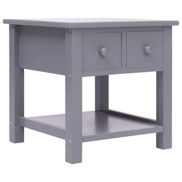 Berkfield Home Side Table Grey 40x40x40 cm Paulownia Wood - Size: 40 x 40 x 40 cm - image 1