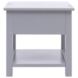 Berkfield Home Side Table Grey 40x40x40 cm Paulownia Wood - Size: 40 x 40 x 40 cm - thumbnail 3