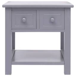 Berkfield Home Side Table Grey 40x40x40 cm Paulownia Wood - Size: 40 x 40 x 40 cm - thumbnail 2