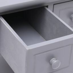 Berkfield Home Side Table Grey 40x40x40 cm Paulownia Wood - Size: 40 x 40 x 40 cm - thumbnail 6