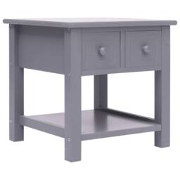 Berkfield Home Side Table Grey 40x40x40 cm Paulownia Wood - Size: 40 x 40 x 40 cm - thumbnail 1
