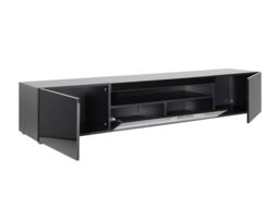 Moderna Black 200cm TV Stand, Gloss Finish, Fits up to 80 Inch TV - thumbnail 2