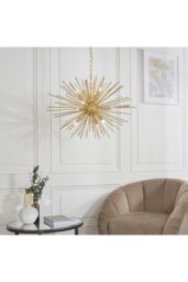 Netlighting Orta 9 Light Spherical Pendant Satin Brushed Gold Plate G9 - thumbnail 2