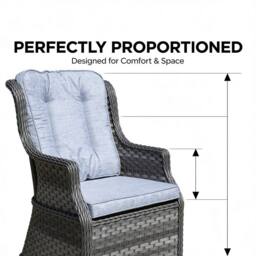 Shatchi Grey Rattan Garden Dining Chair with Cushion Outdoor Patio Seat 1 or 2 set - Size: 1 Pack - thumbnail 7