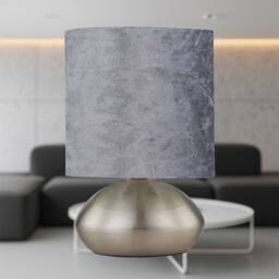 First Choice Lighting Jenson - Brushed Chrome Touch Table Lamp with Crushed Velvet Shade in Silver - thumbnail 3