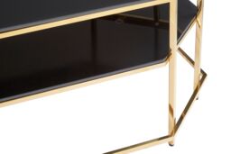Orsina Luxe Black Tempered Glass Coffee Table, Functional Storage Of Display Table, Spacious Table With Storage - thumbnail 5