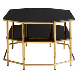 Orsina Luxe Black Tempered Glass Coffee Table, Functional Storage Of Display Table, Spacious Table With Storage - thumbnail 3