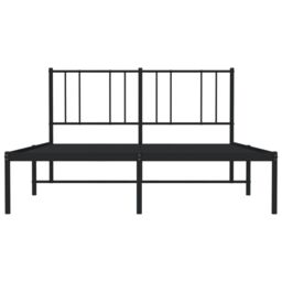 Berkfield Home Metal Bed Frame with Headboard Black 120x200 cm - Size: Small Double - thumbnail 6
