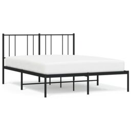 Berkfield Home Metal Bed Frame with Headboard Black 120x200 cm - Size: Small Double - thumbnail 2