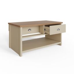 GFW Lancaster 2 Drawer Coffee Table in Cream - thumbnail 3