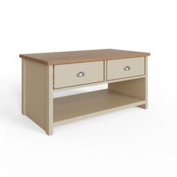 GFW Lancaster 2 Drawer Coffee Table in Cream - thumbnail 4