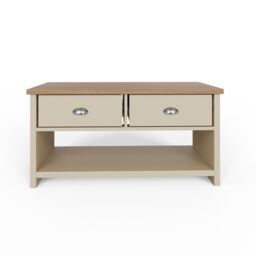 GFW Lancaster 2 Drawer Coffee Table in Cream - thumbnail 6