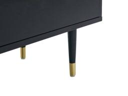 Vente-unique Sideboard With 2 Doors & 3 Drawers Oak Veneer - Black & Gold - thumbnail 9