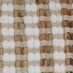 Berkfield Home Hand-Woven Jute Bathroom Mat Set Fabric Natural & White in Brown - thumbnail 5