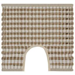 Berkfield Home Hand-Woven Jute Bathroom Mat Set Fabric Natural & White in Brown - thumbnail 3