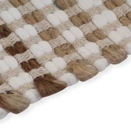 Berkfield Home Hand-Woven Jute Bathroom Mat Set Fabric Natural & White in Brown - thumbnail 4