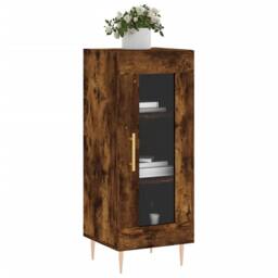 Berkfield Home Sideboard Smoked Oak 34.5x34x90 cm Engineered Wood in Brown - thumbnail 3