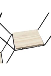 Living and Home Modern Classic Stable Hexagon Wall Shelf Display Shelf Plant Stand with Iron Frame in Black - thumbnail 3