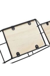 Living and Home Modern Classic Stable Hexagon Wall Shelf Display Shelf Plant Stand with Iron Frame in Black - thumbnail 2