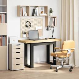 Berkfield Home Desk NOAIN U-Shaped Legs 120x50x75 cm Solid Wood Pine in Brown - Size: 120 x 50 x 75 cm
