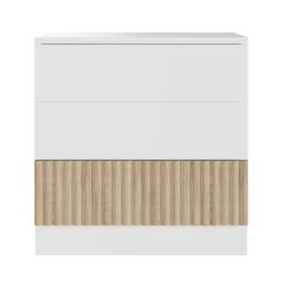 Flair Luca Ribbed Mid Sleeper with 3 Drawer Chest Pair in Light Oak - Size: Single - thumbnail 7
