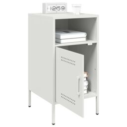 Berkfield Home Bedside Cabinets 2 pcs White 36x39x68 cm Steel - Size: 36 x 39 x 68 cm - thumbnail 3