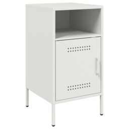 Berkfield Home Bedside Cabinets 2 pcs White 36x39x68 cm Steel - Size: 36 x 39 x 68 cm - thumbnail 4