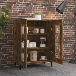 Berkfield Home Sideboard Smoked Oak 69.5x34x90 cm Engineered Wood in Brown - thumbnail 3