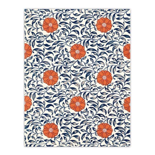 "Artery8 Owen Jones Simple Red Flower Bloom Pattern Wall Art Print in White - Size: W12"" x H16""" - image 1