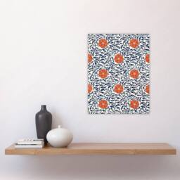 "Artery8 Owen Jones Simple Red Flower Bloom Pattern Wall Art Print in White - Size: W12"" x H16""" - thumbnail 4