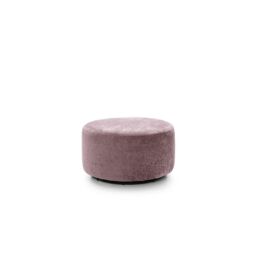 Abakus Direct Harriet Crushed Chenille Swivel Footstool in Pink