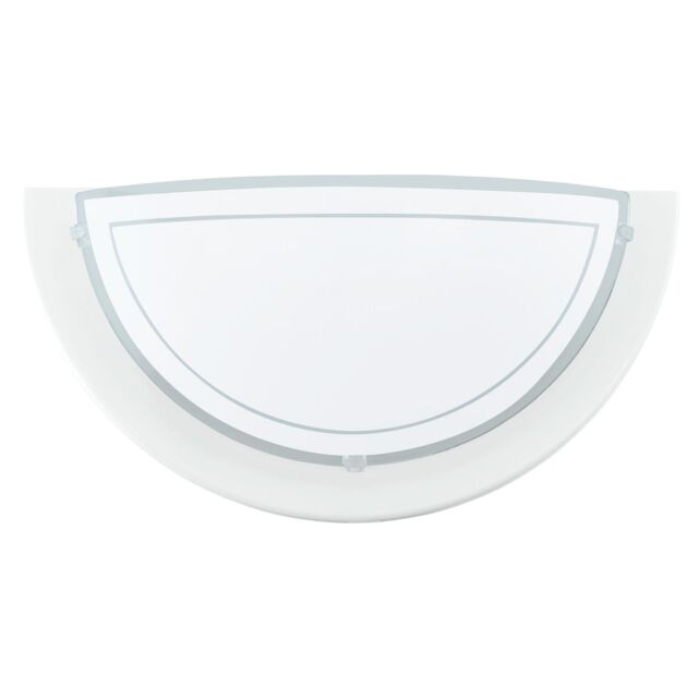 Loops Wall Light Colour White Shade White Clear Glass Painted Bulb E27 1x60W - image 1