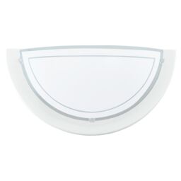 Loops Wall Light Colour White Shade White Clear Glass Painted Bulb E27 1x60W - thumbnail 1