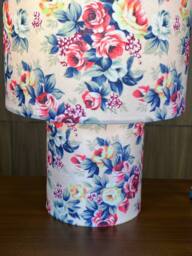 K LIVING Kobe Pink Rose Bud Printed Velvet Table Lamp - thumbnail 3