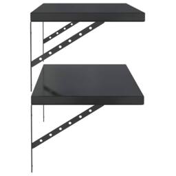 Berkfield Home Wall Shelves 2 pcs 100x40 cm Black Stainless Steel - thumbnail 6