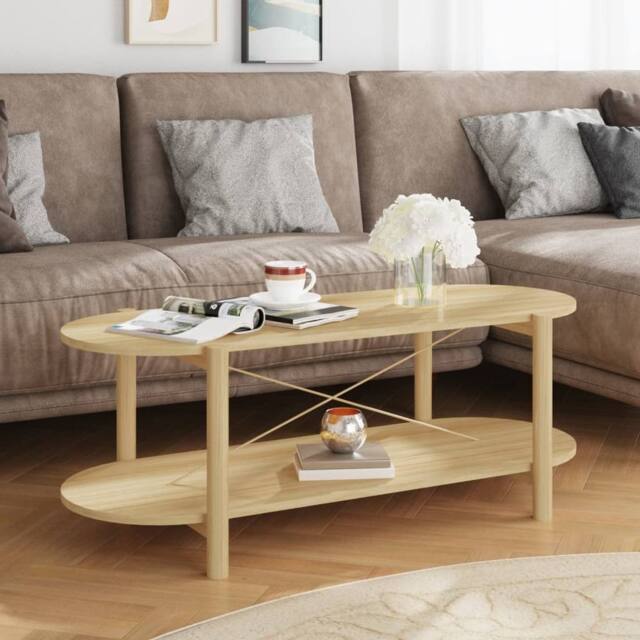 Berkfield Home Coffee Table 110x48x40 cm Engineered Wood in Brown - Size: 110 x 48 x 40 cm - image 1