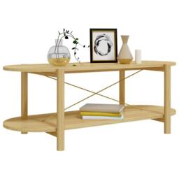 Berkfield Home Coffee Table 110x48x40 cm Engineered Wood in Brown - Size: 110 x 48 x 40 cm - thumbnail 4