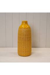 KDMD Yellow Traditional Ceramic Vase - 38mm in Mustard - thumbnail 1