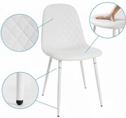 KOSY KOALA Modern Dining Table Set & 4 Cream Faux Leather Chairs in Brown - thumbnail 5
